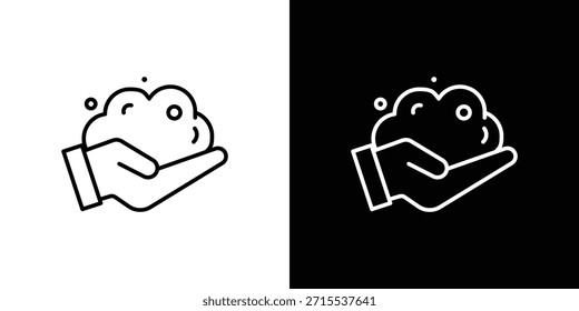 Ícone de espuma no design da linha. Ícones de traçado editáveis.