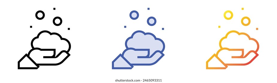 foam icon. Linear, Blue Fill and Gradient Style Design Isolated On White Background