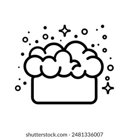 foam icon or modern line symbol. Vector line art and icon design with bold outline. Black and white Pixel Perfect minimalistic symbol isolated white background. Silhouette simple thin sign