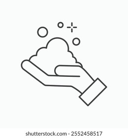 Foam icon set in blackthin line style.