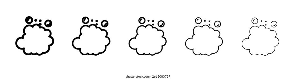 Ícone de espuma Conceito de símbolo para web design.ícone de vetor de linha simples. ilustração de logotipo.