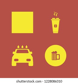 foam icon. foam vector icons set beer bottle, hot coffee, beer glass and car wash