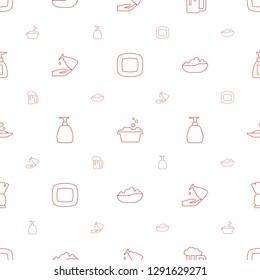 foam icons pattern seamless white background. Included editable line soap, laundry, beer mug, liquid soap, baby bath, brush, bottle soap icons. foam icons for web and mobile.
