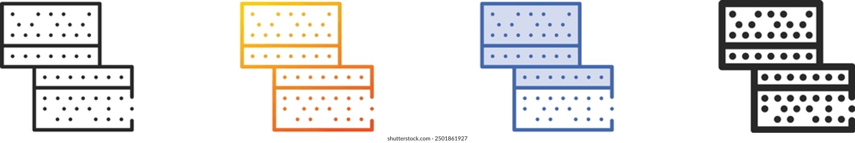 foam icon.Thin Linear, Gradient, Blue Stroke and bold Style Design Isolated On White Background