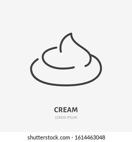 Foam line icon, vector pictogram of moisturizing cream. Skincare illustration, sign for cosmetics packaging.