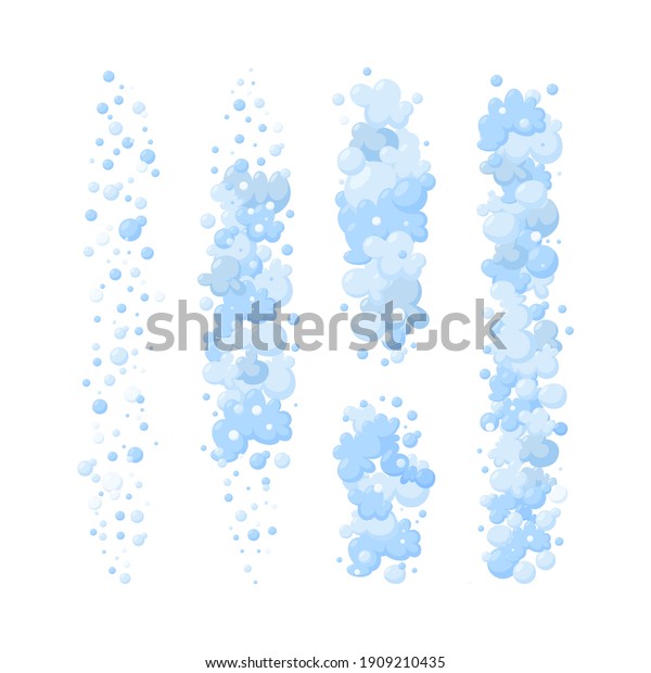 Foam made of soap or suds.\
Vertical dividers of suds and bubbles. Vector illustration in\
cartoon style