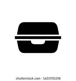 Foam meal box icon. Styrofoam lunch box icon vector illustration.