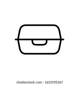 Foam meal box icon. Styrofoam lunch box icon vector illustration.