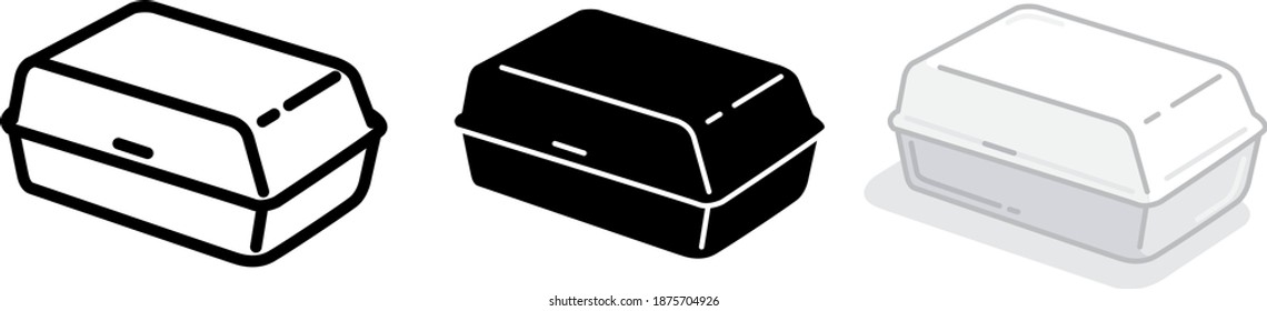 Foam meal box icon , vector