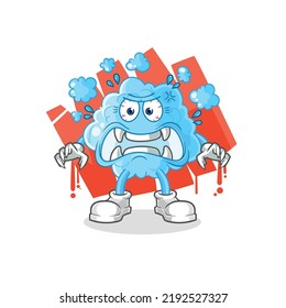 the foam monster vector. cartoon character
