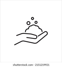 espuma en la mano, símbolo de la ilustración vectorial de las manos de soapy