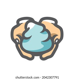 Foam on hand Vector icon Cartoon illustration