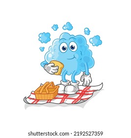 the foam on a picnic cartoon. cartoon mascot vector