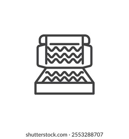Foam Padded Box line icon. linear style sign for mobile concept and web design. Foam box outline vector icon. Symbol, logo illustration. Vector graphics
