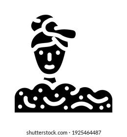 foam party in night club glyph icon vector. foam party in night club sign. isolated contour symbol black illustration