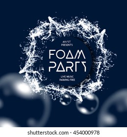 Foam party splash vector background