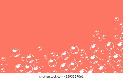 foam with pink background. soap bubbles vector illustration. Pink background with bubbles.