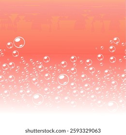 foam with pink background. soap bubbles vector illustration. Pink background with bubbles.