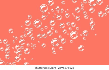 foam with pink background. soap bubbles vector illustration. Pink background with bubbles.