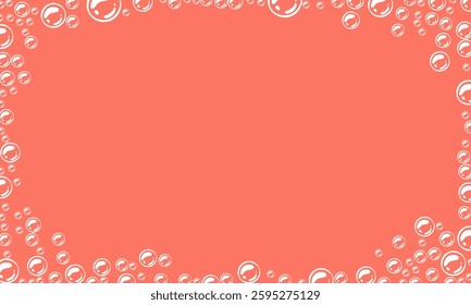 foam with pink background. soap bubbles vector illustration. Pink background with bubbles.