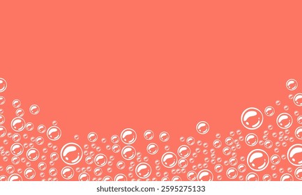 foam with pink background. soap bubbles vector illustration. Pink background with bubbles.