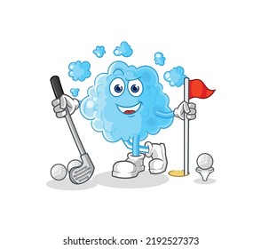 the foam playing golf vector. cartoon character