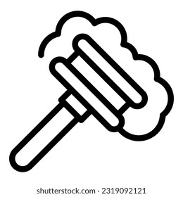 Schädelhacke-Symbol-Umrissvektor. Kosmetische Pflege. Cremerasieren