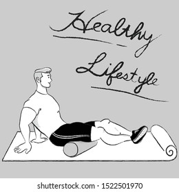 Foam roller exercise explanation and execution with a trainer.