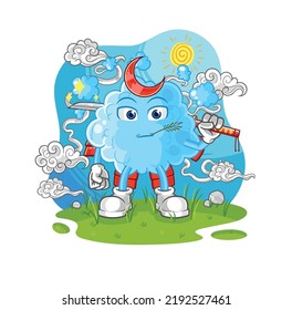 the foam samurai cartoon. cartoon mascot vector