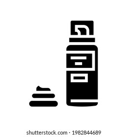 foam for shave glyph icon vector. foam for shave sign. isolated contour symbol black illustration