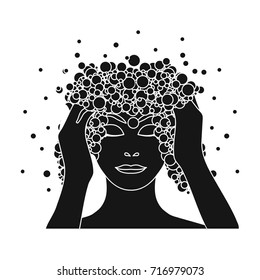 Foam single icon in black style. Foam vector symbol stock illustration web.