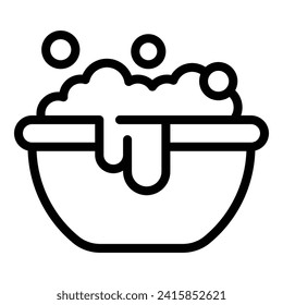 Foam soap basin icon outline vector. House cleaner. Chores neat