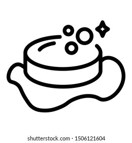 Foam sponge icon. Outline foam sponge vector icon for web design isolated on white background