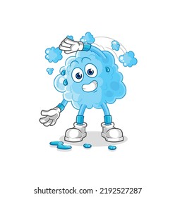 the foam stretching character. cartoon mascot vector