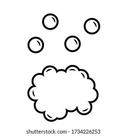 Icono vector de espuma. signo de ilustración de burbuja. Símbolo de higiene.