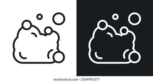 Conjunto de iconos de Vector de espuma en blanco y negro relleno y estilo delineado.