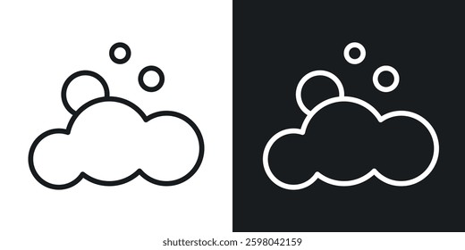 Foam vector icon set in black and white color.