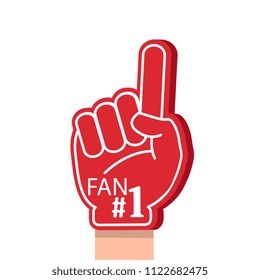 Foam vector. Victory hands symbol. Number one and the best