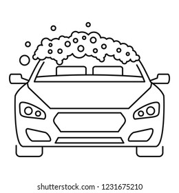 Foam wash car icon. Outline foam wash car vector icon for web design isolated on white background
