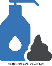 foam with white background. foam is a symbol of professtion .glyph colour icon.