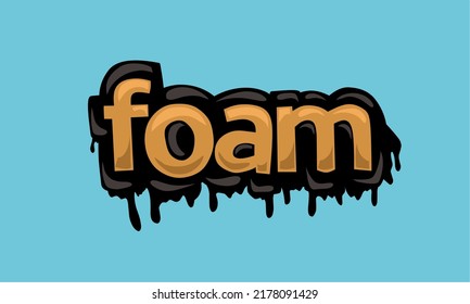 Diseño vectorial de escritura FOAM en fondo azul