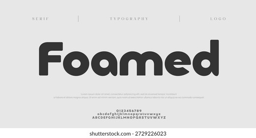 Geschäumte, kreative digitale abstrakte moderne Minimalalphabeten-Schriftarten. Typografie urbanen Stil für Spaß, Sport, Technologie, Mode, digital, Zukunft kreative Logo-Schriftart. Vektorgrafik
