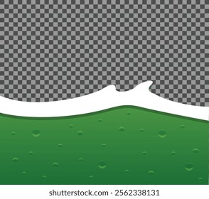 Foaming and Bubbling Green Beer or Soda Drink on Transparent Background. Drinks and refreshing beverages concept vector art