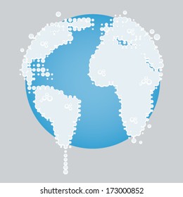 Foaming Earth - clean the world sketch idea concept vector 