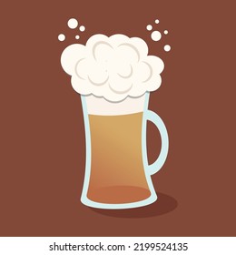 Foaming mug of beer vector illustration graphic