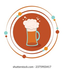 Foaming mug of beer vector illustration graphic icon symbol