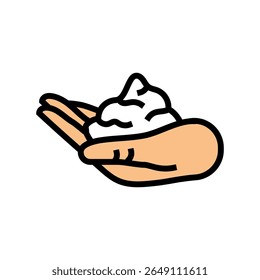 espuma da cor da mão de sabão ícone vetor. espuma do sinal da mão de sabão. ilustração de símbolo isolado
