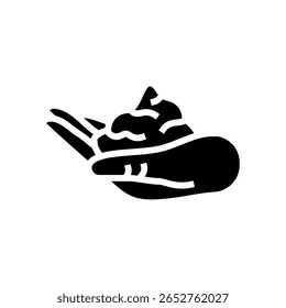 foaming soap hand glyph icon vector. foaming soap hand sign. isolated symbol illustration