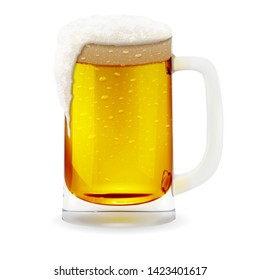 Foamy Beer Glass Realistic Vector Transparent Stock Vector (Royalty ...