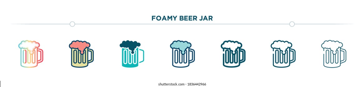 foamy beer jar icon designed in gradient, filled, two color, thin line and outline style. vector illustration of foamy beer jar vector icons. can be used for mobile, ui, web
